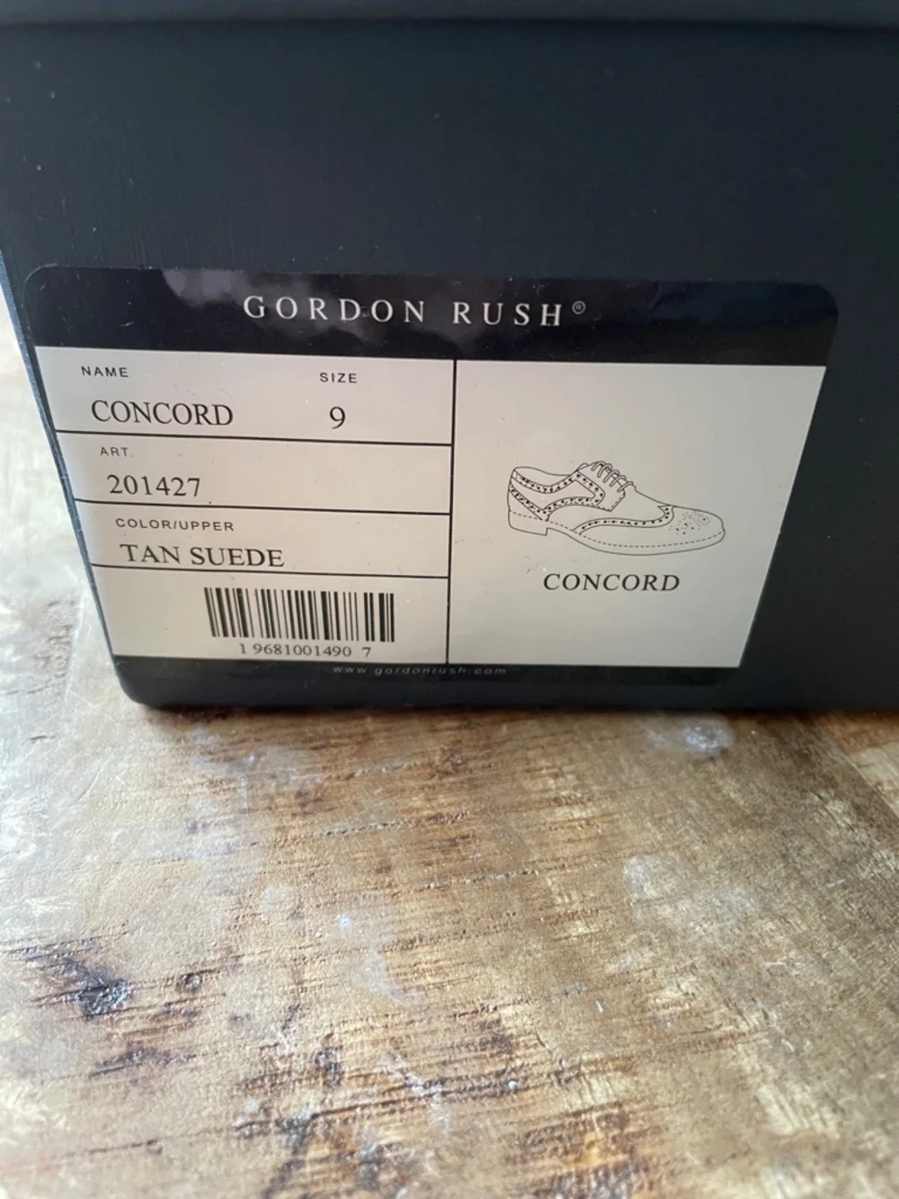 Gordon Rush Men's Tan Suede Italian Leather Oxford Derby Wingtip Sz 9 New in Box